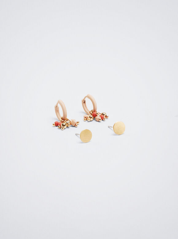 Conjunto de brincos multicoloridos - Multicor