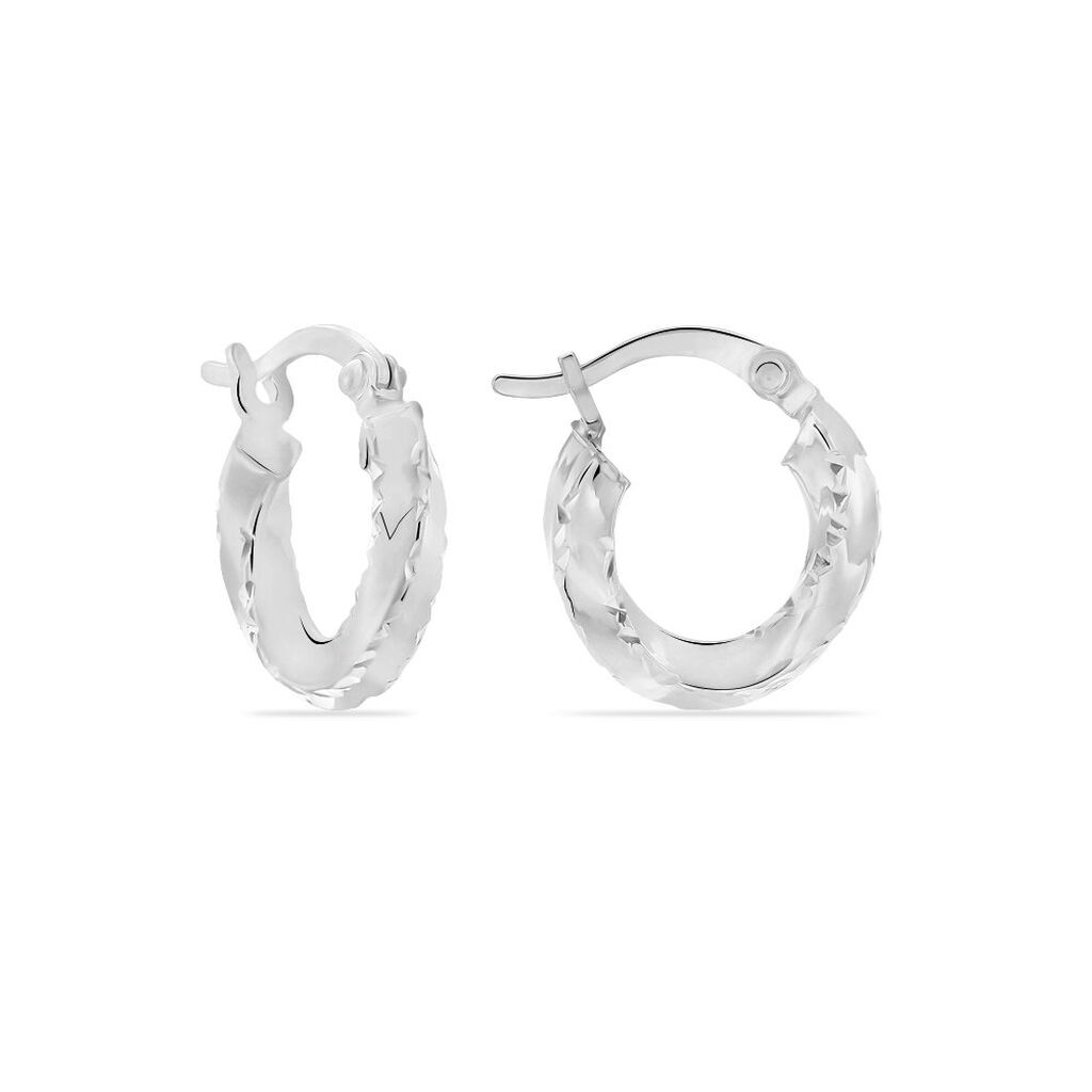 Créoles Argent Blanc Diane