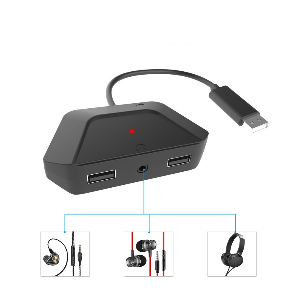 (20cm) Tastatur und Maus Adapter mit 3x USB A und 3.5mm Klinke für PlayStation PS4 / PS3 / Xbox / Nintendo Switch - Schwarz