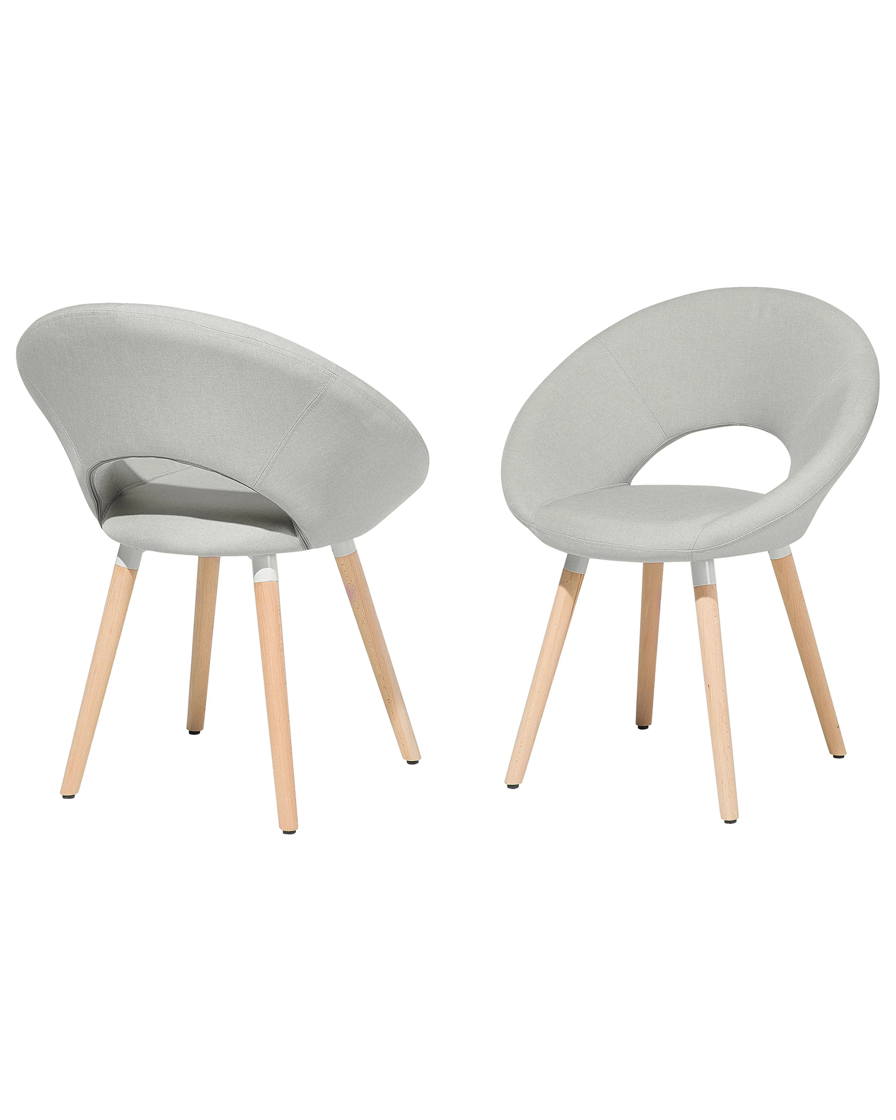 Set van 2 eetkamerstoelen ROSLYN Stof Lichtgrijs