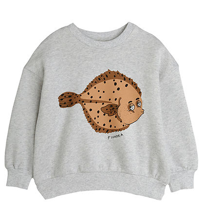 Mini Rodini Sweatshirt - Flunder - Grau Meliert