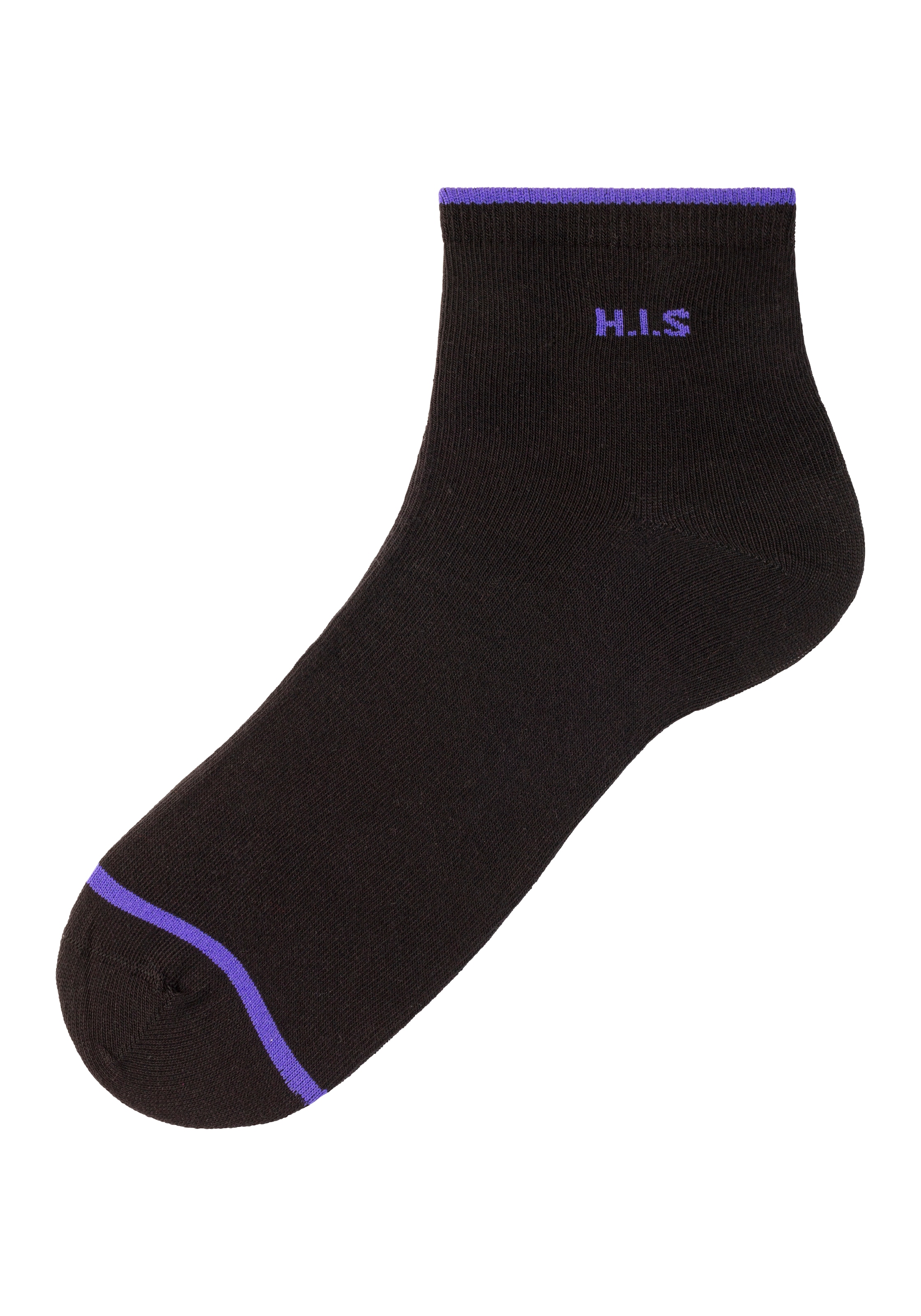 H.I.S Kurzsocken Packung, 7 Stk. tlg. mit farbigen Bündchen