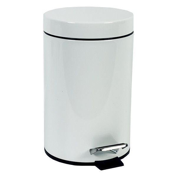 Collecteur à pédale JVD 3 L métal blanc