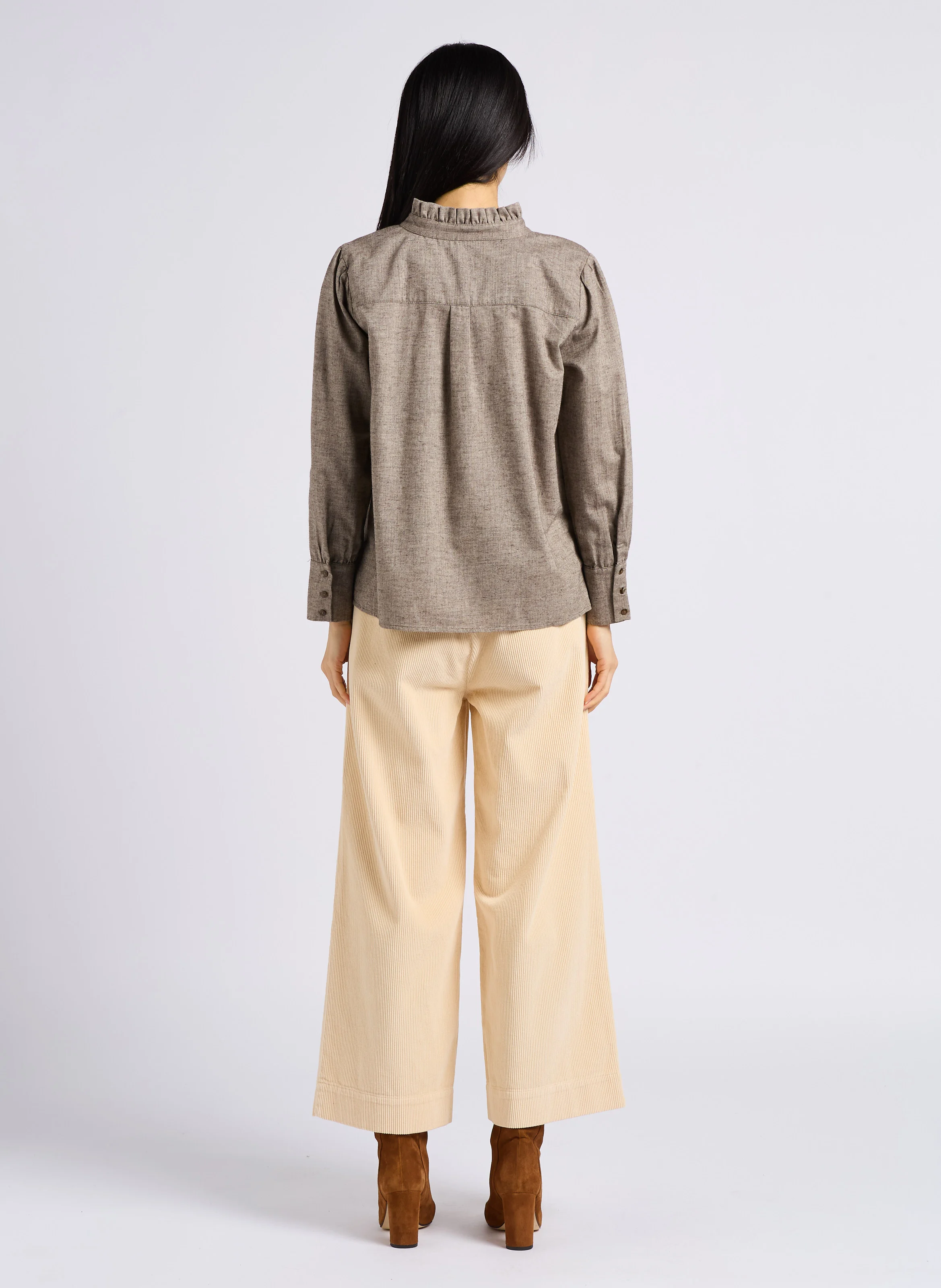 ALADIN - Pantalon large en velours côtelé | Blanc