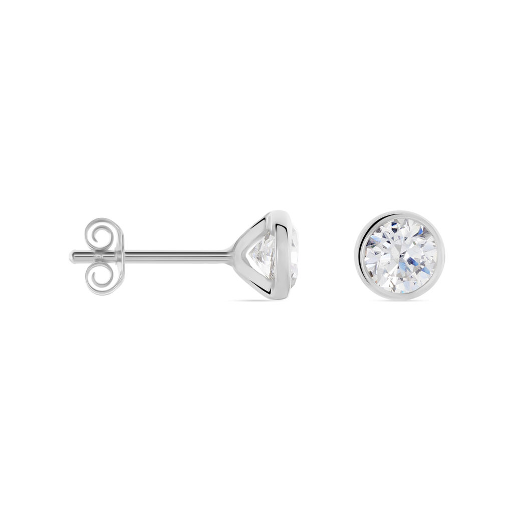 Boucles D'oreilles Pendantes Abha Argent Blanc Oxyde De Zirconium