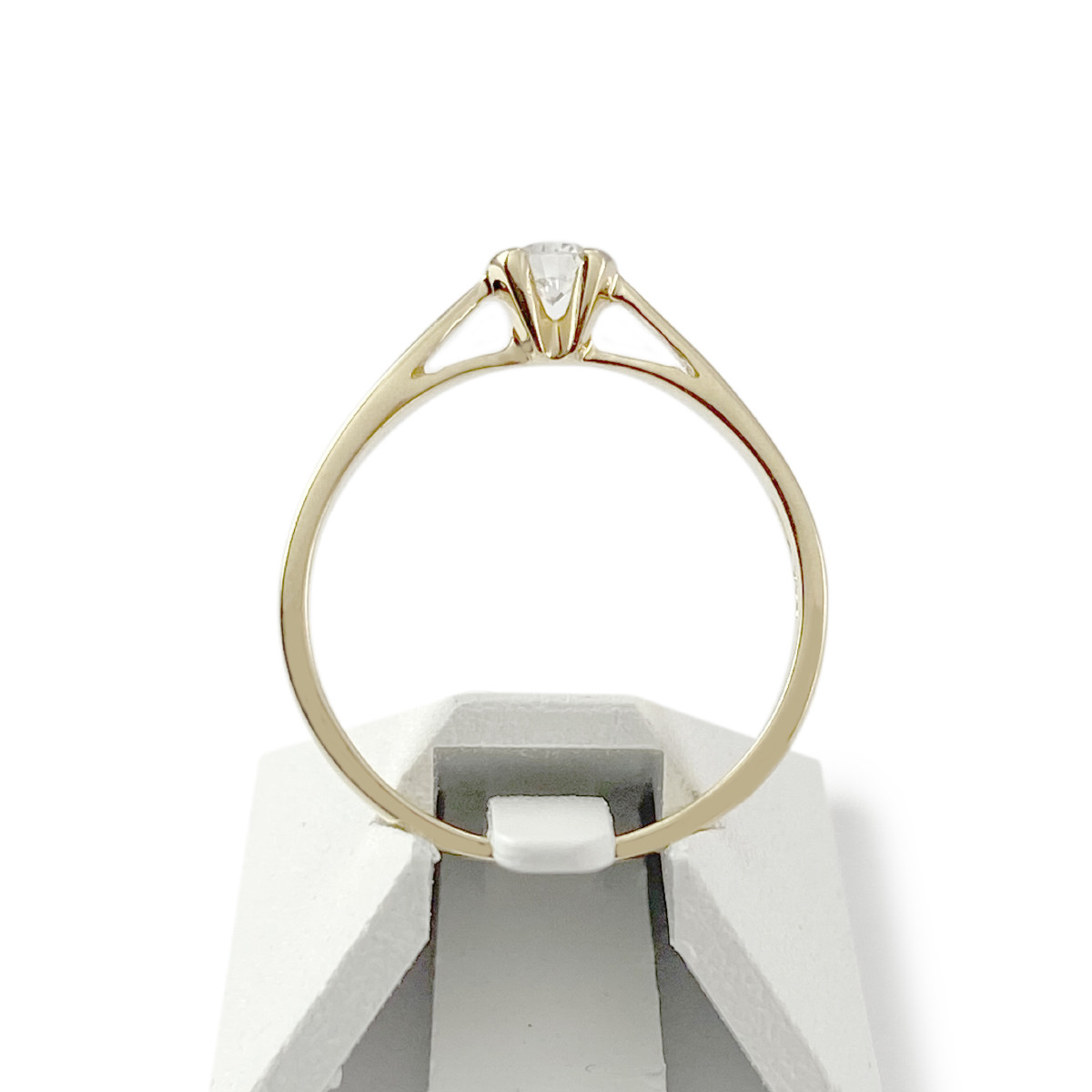 Bague solitaire d'occasion or 750 jaune diamant 0.10 carat