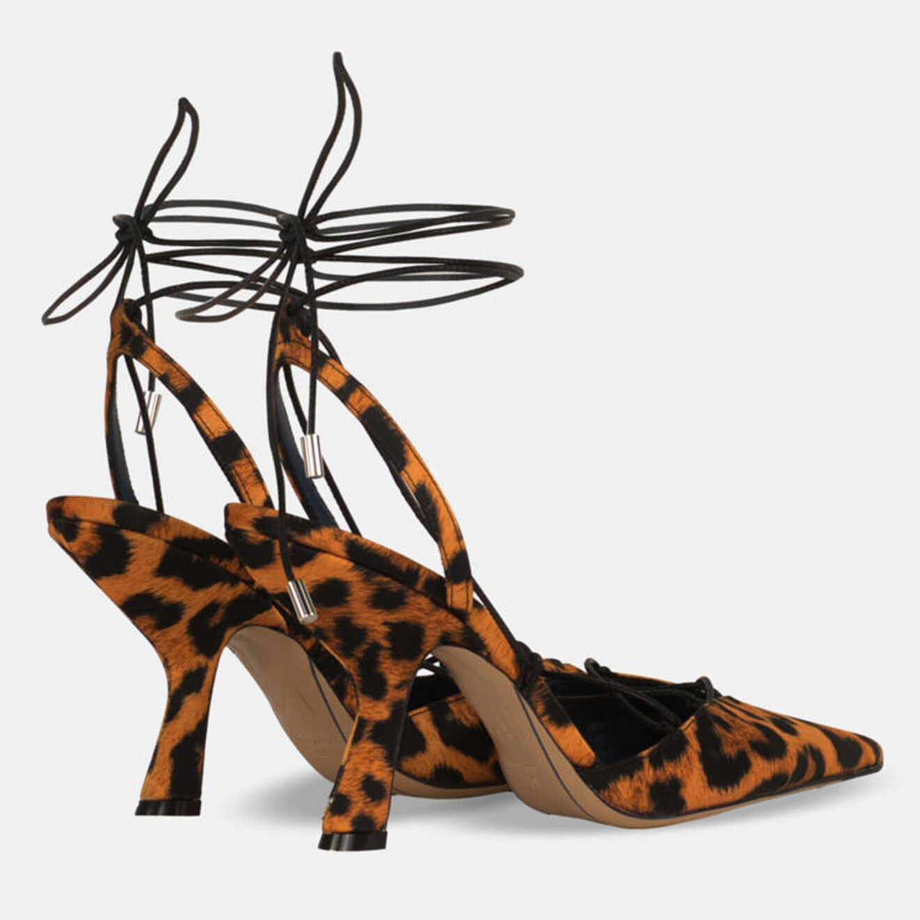 Iindaco Slingbacks Athena léopard noir/marron - Talon 9.5 cm