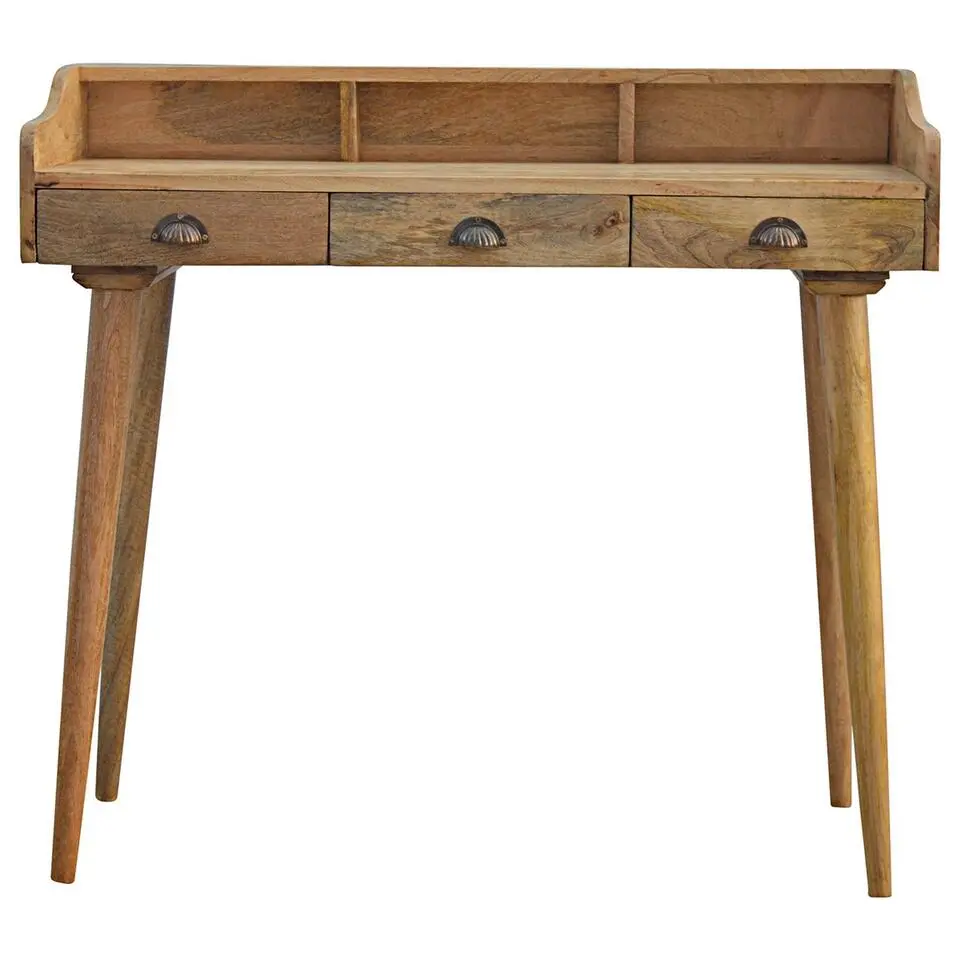 Artisan Furniture Solid hout Bureau met Rugleuning en Schelpvorm