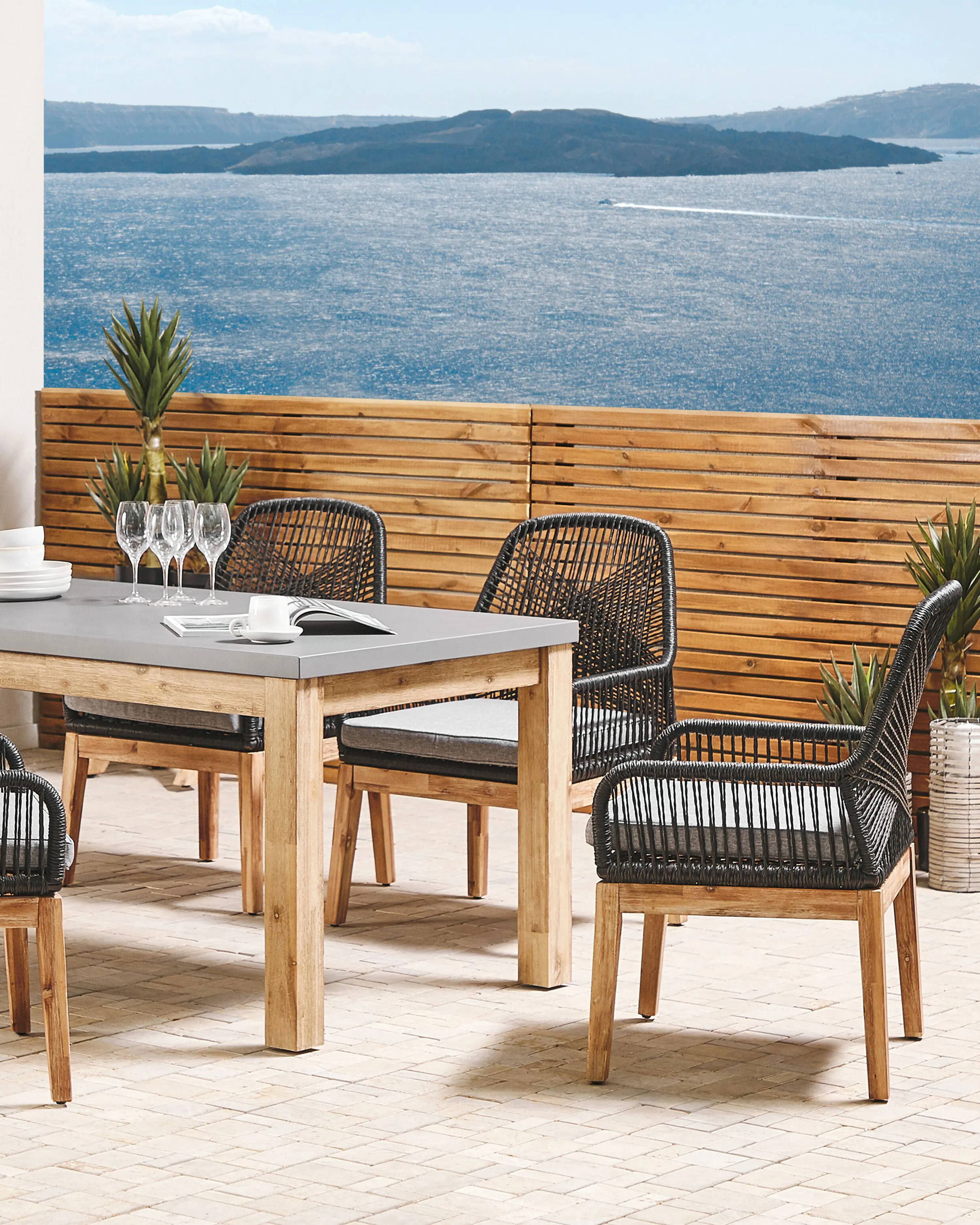Set van 2 stoelen met zitkussen OLBIA Synthetisch materiaal Zwart