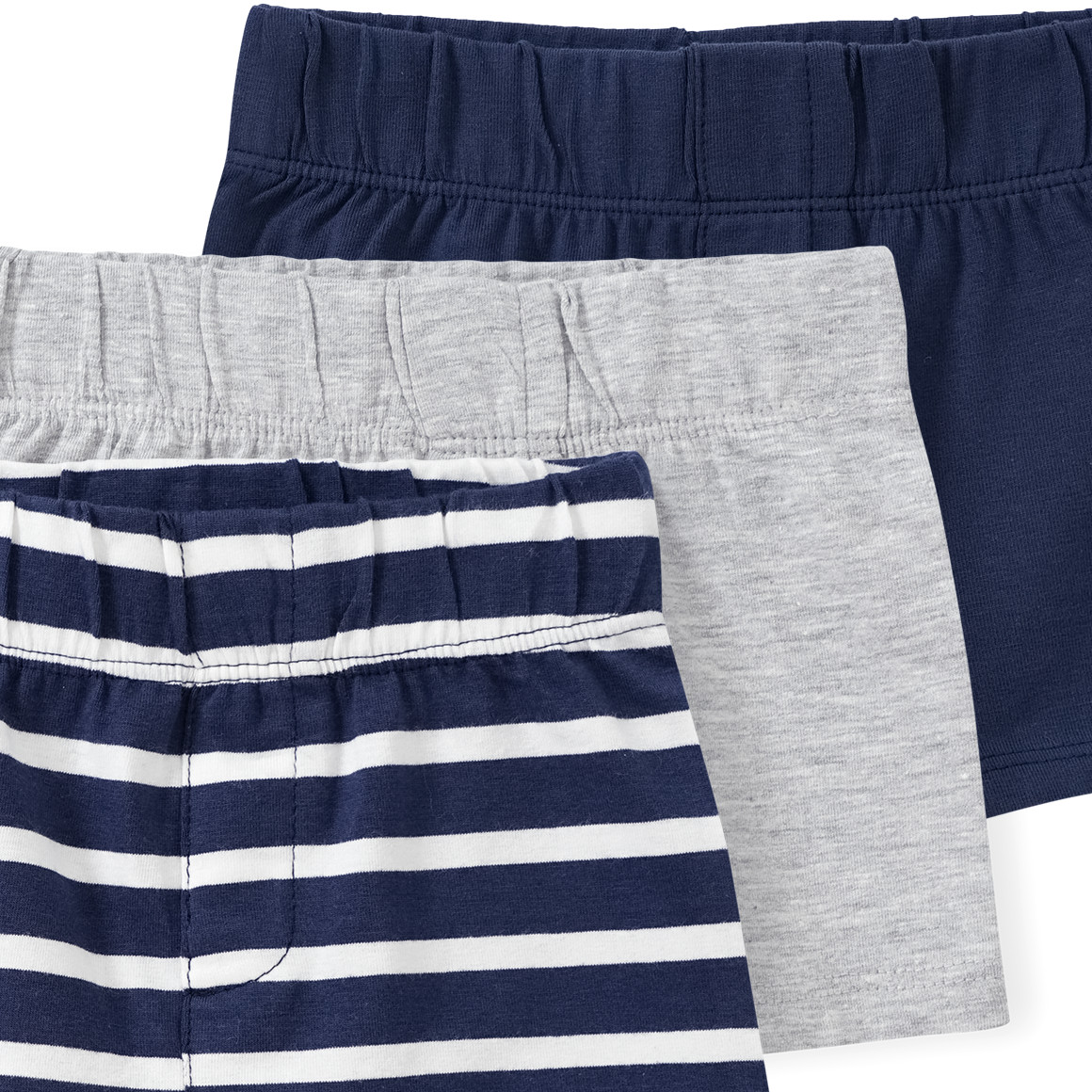 Famy 3 Baby Boxer mit Bio Baumwolle dunkelblau / hellgrau / weiss