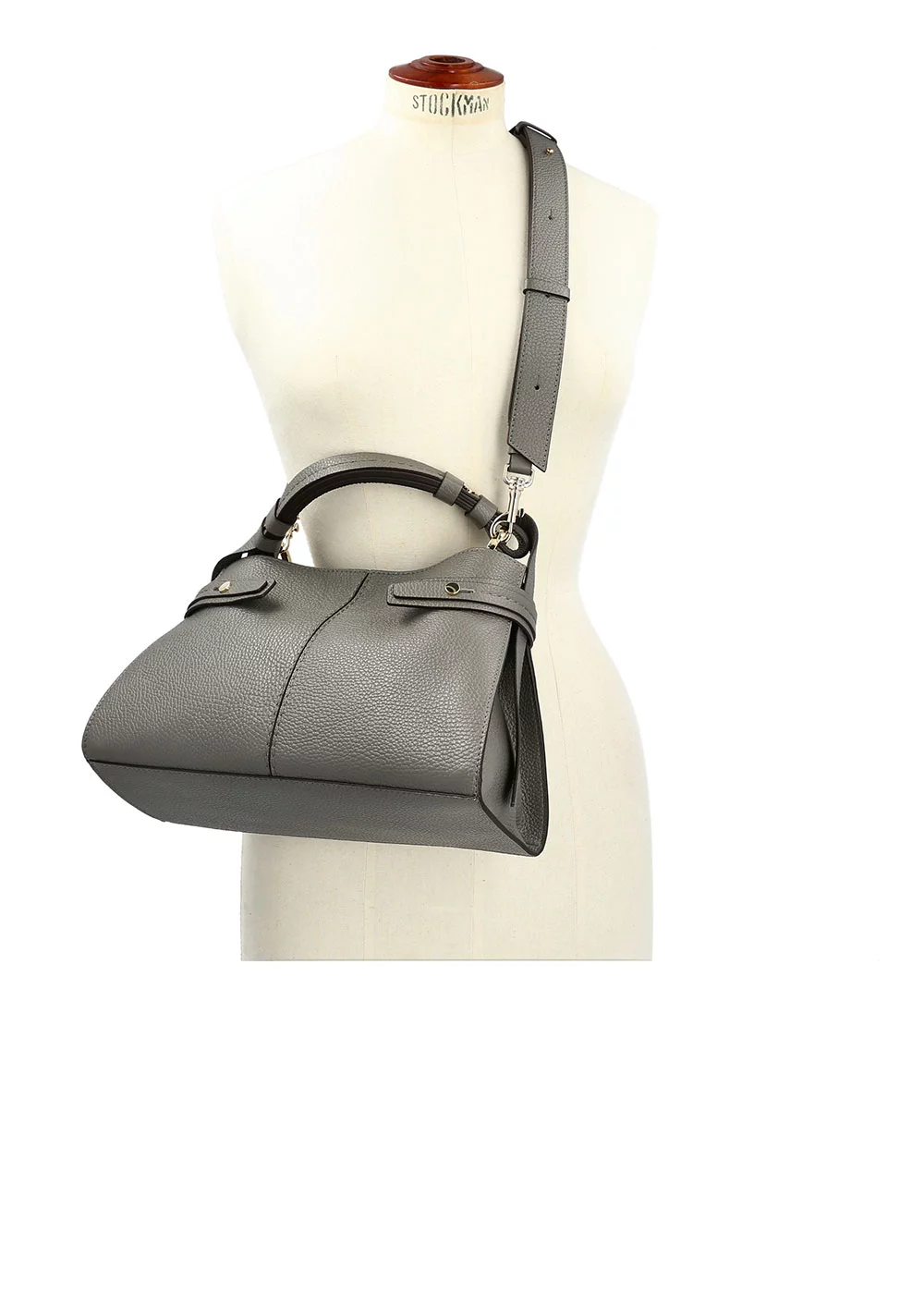 PETIT SAC ANTOINETTE CUIR GRIS