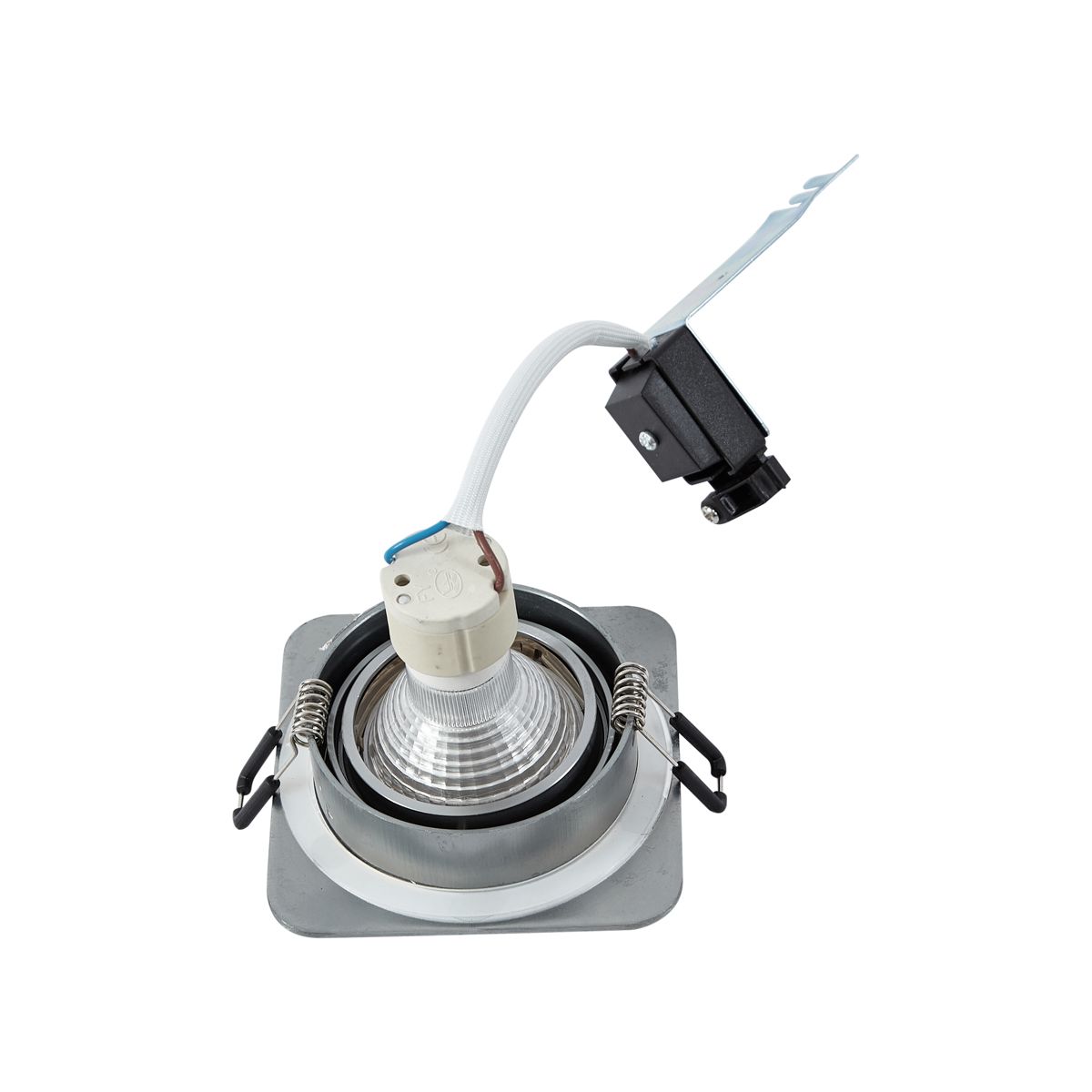 Set van 6 afgeronde inbouwspots gunmetal GU10 50mm draai- en kantelbaar IP44 - Alberto