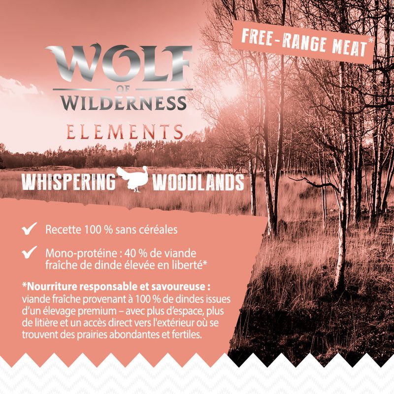 Wolf of Wilderness Whispering Woodlands dinde élevée en liberté - sans céréales
