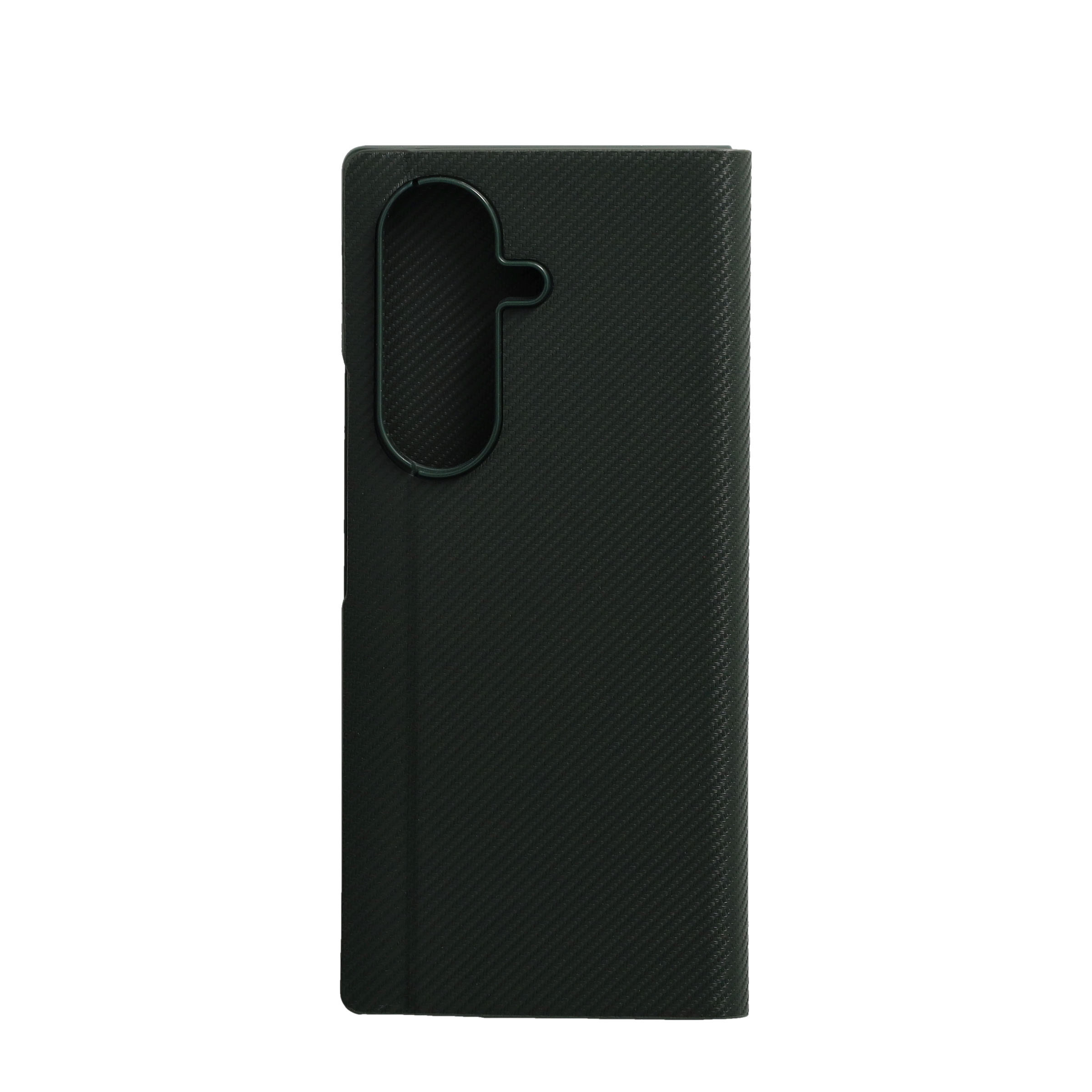 Samsung Galaxy Z Fold7 Leder Tasche Flip Cover Kevlar Look - Grün