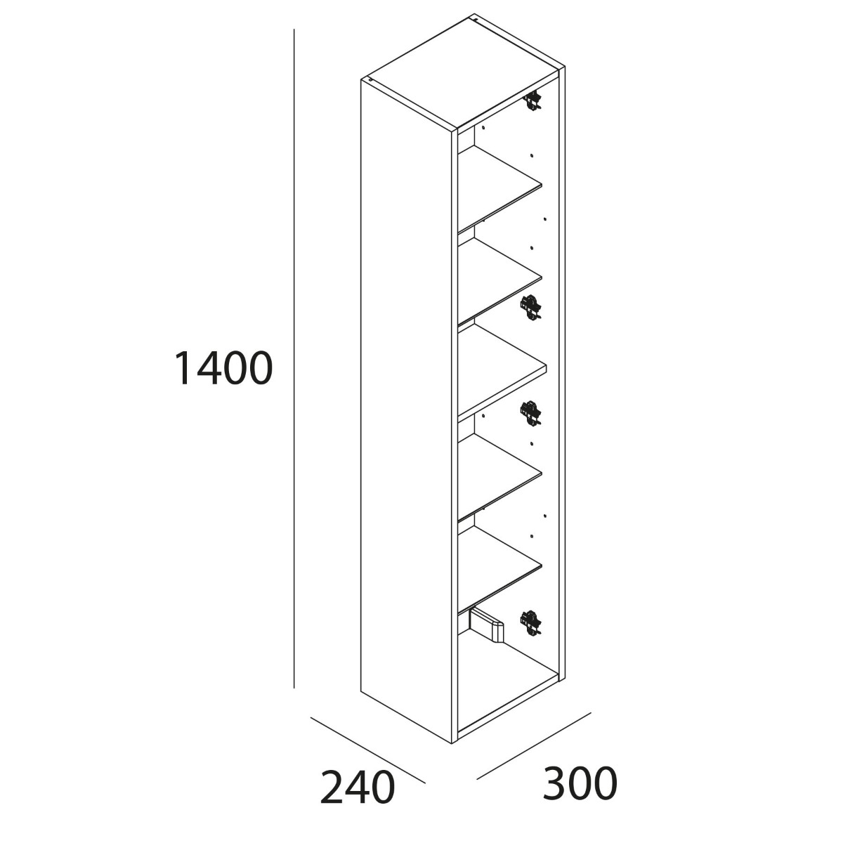 Muebles Resh kolomkast 140cm wit mat