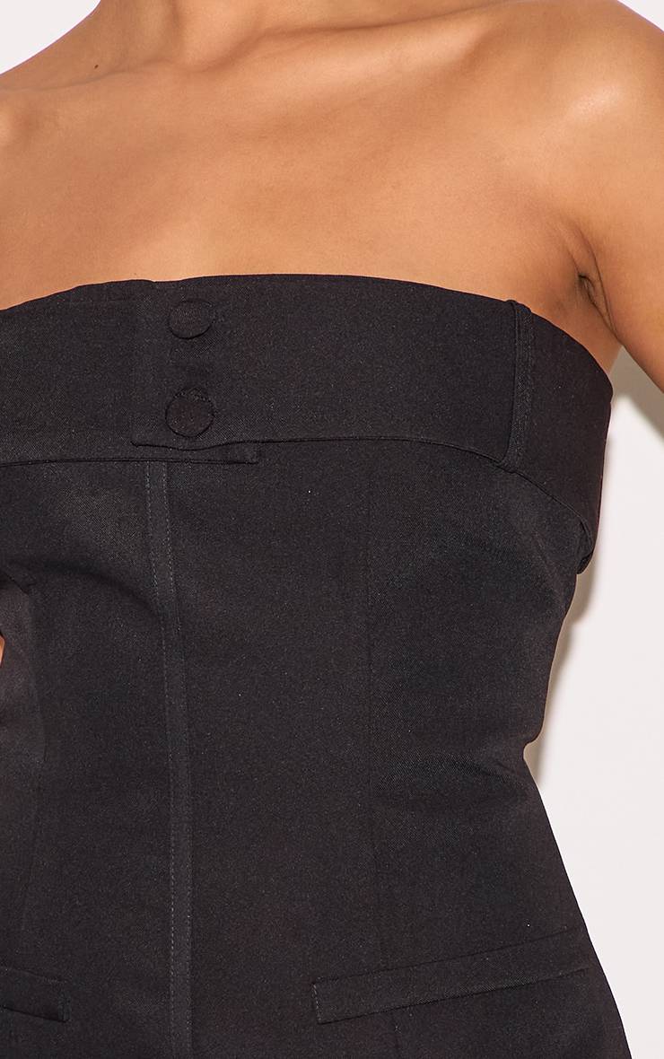 Noir Robe Droite À Détail De Ceinture Tressée
