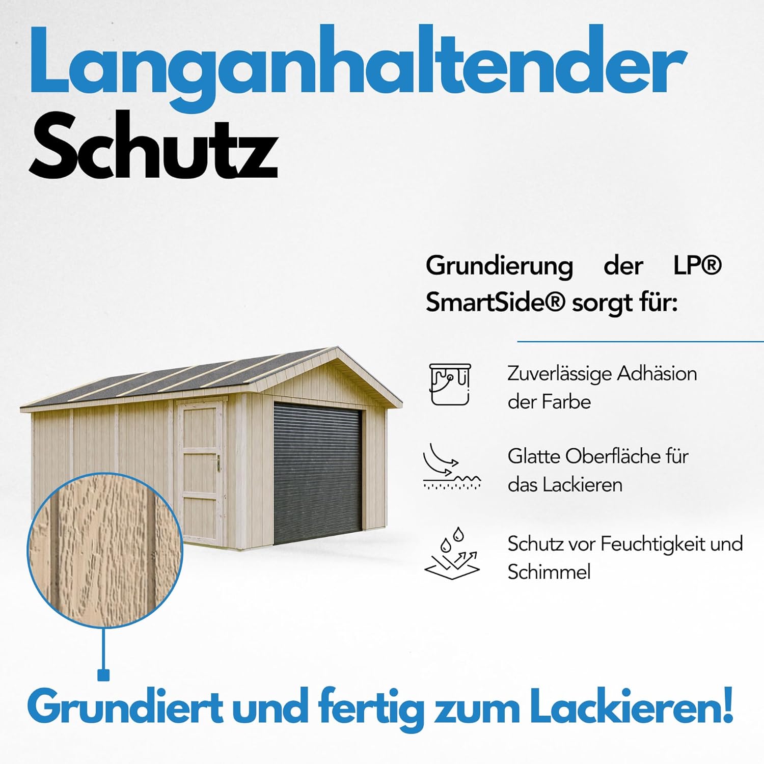 Garage Premium Qualität 17 m²- L378xB530 cm- Garage für Autos, Motorräder, Fahrräder, Gartengeräte - Konstruktion aus LP Smartside-Panels - Gartenhaus Timbela M991B-TUNDRA Grey