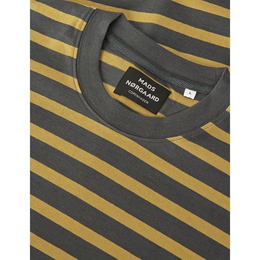 Mads Nørgaard Cotton Jersey Stripe Frode T-shirt, Willow/Black Oyster, M