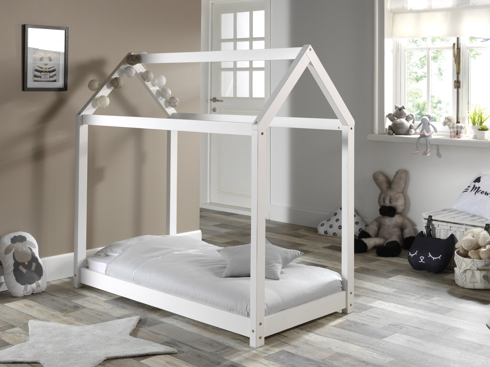 Hausbett CABANE - weiß - Massivholz - 70x140 cm