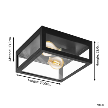 Eglo buitenlamp plafondlamp Alamonte zwart