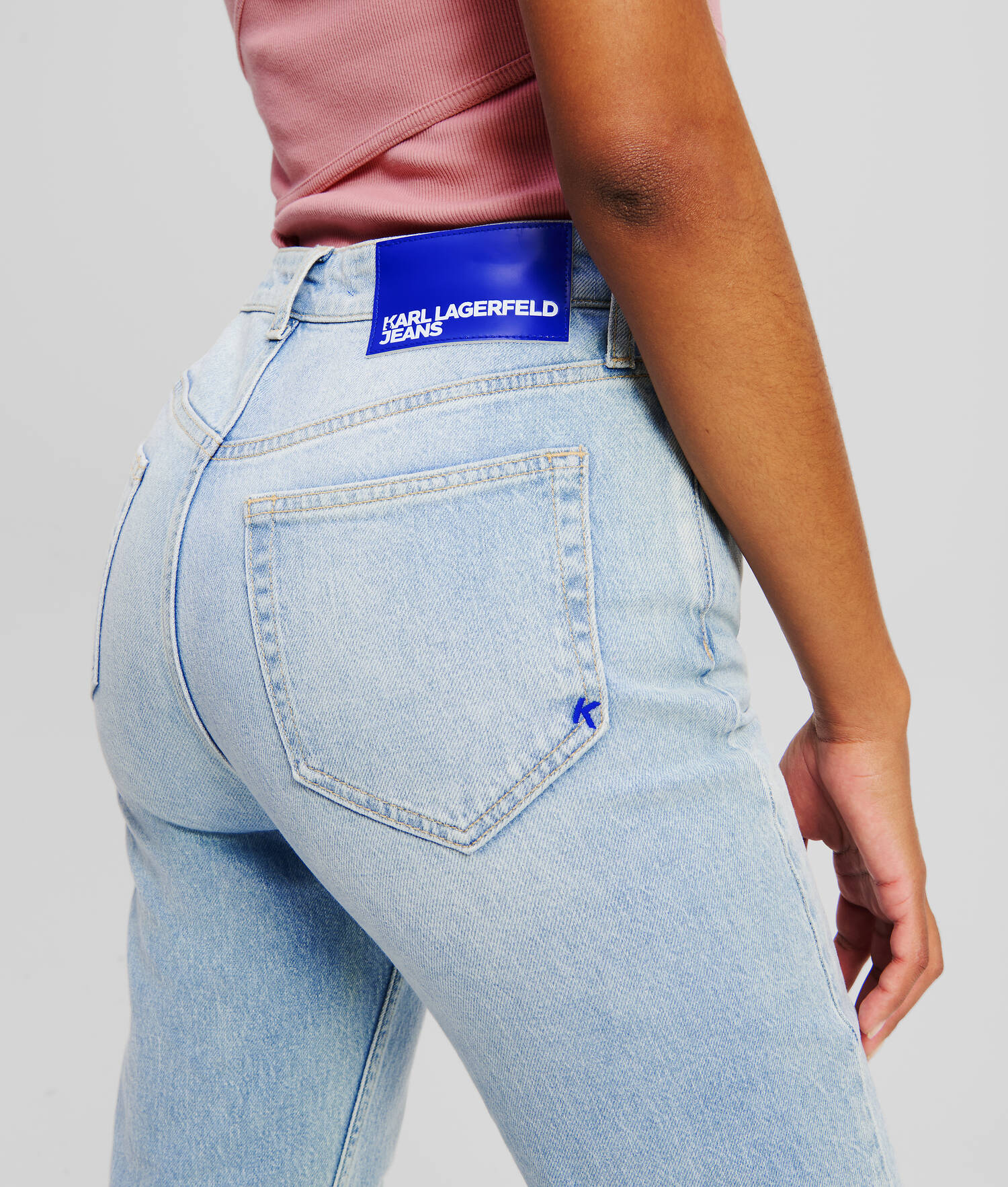 JEAN FLARE EN DENIM TAILLE HAUTE - Bleu clair lavé