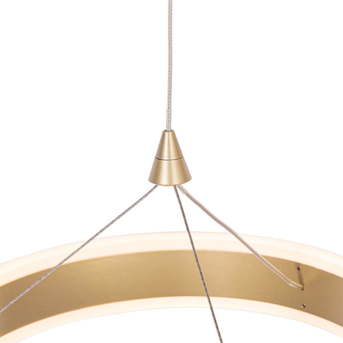 Hanglamp messing rond incl. LED 3-staps dimbaar 3-lichts - Lyani