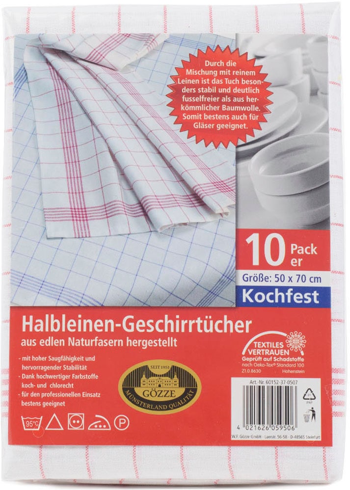 Gözze Geschirrtuch »Halbleinen Geschirrtuch, Des. 60152« aus edlen Naturfasern