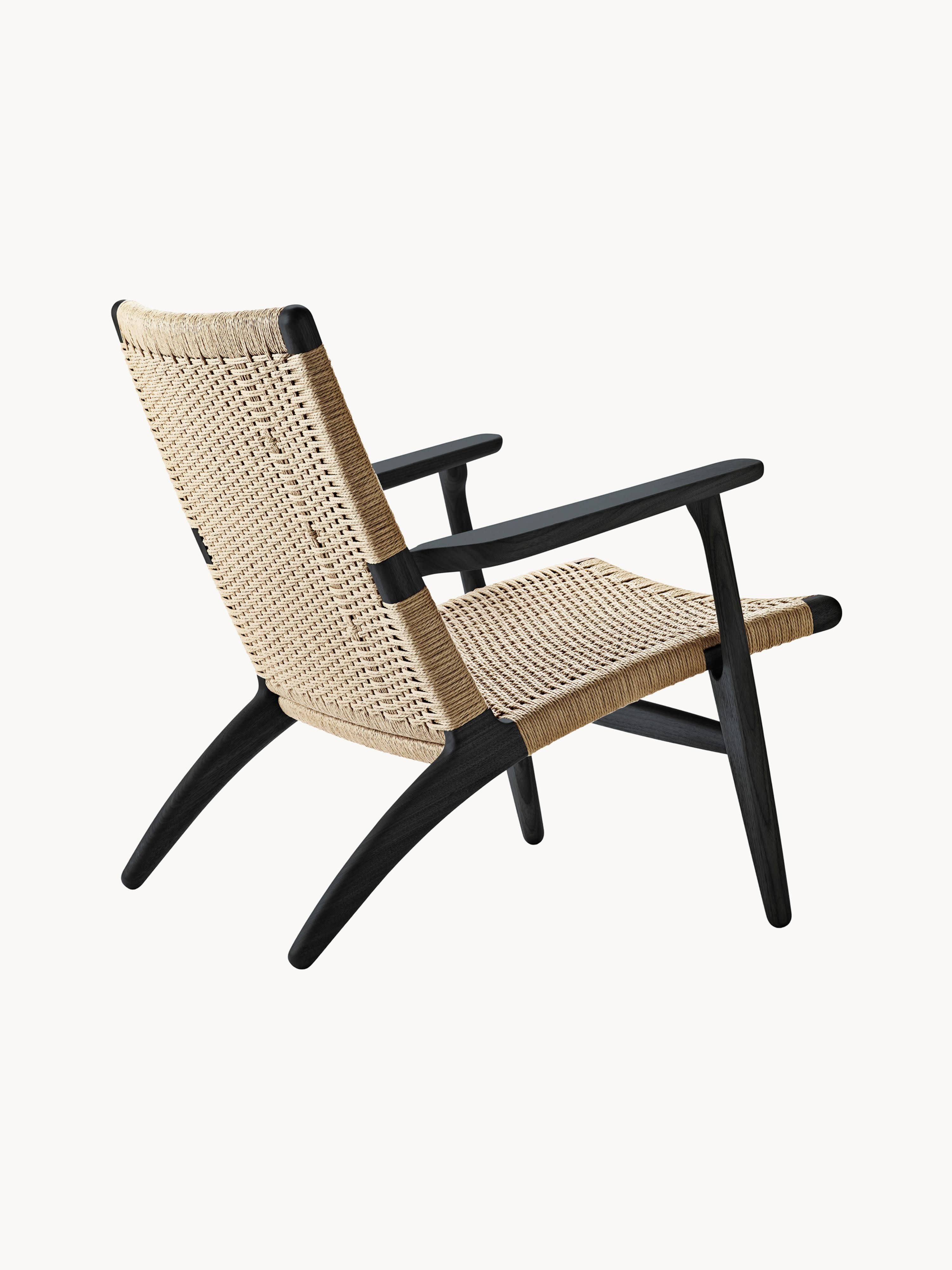 Loungefauteuil CH25 met handgevlochten zitvlak en rugleuning