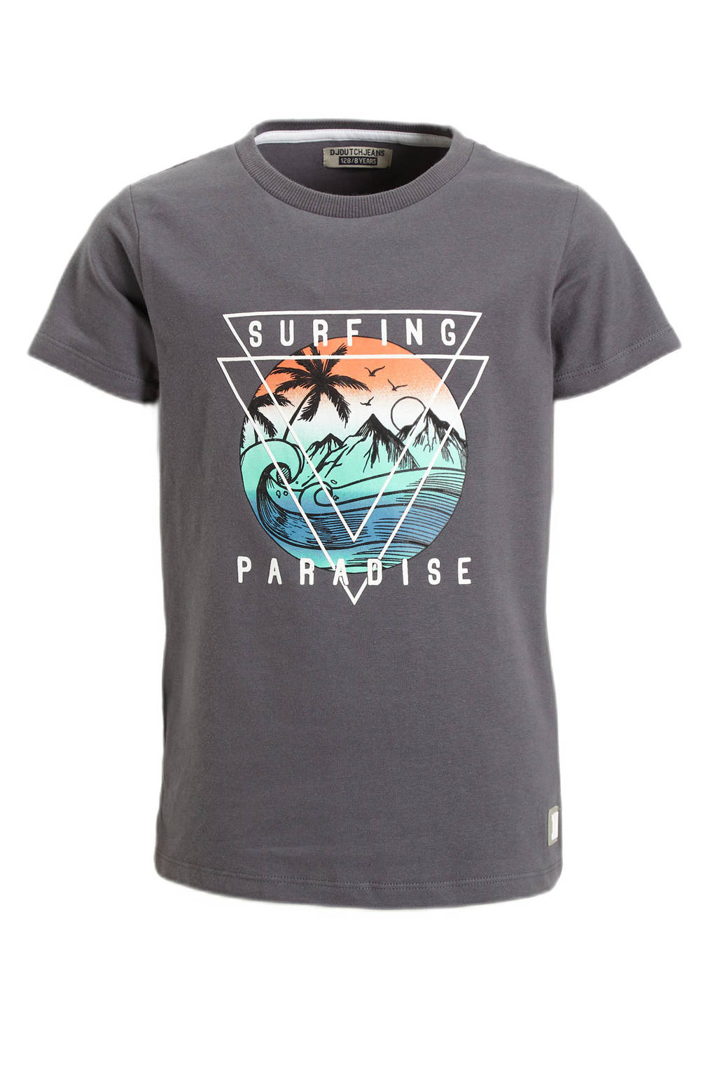 DJ Dutchjeans T-shirt T-shirt ss met printopdruk grijs