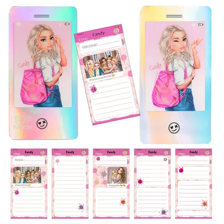 Depesche TOPModel Mobile Notizbuch mit Wackelbild, 1 Stück, 4-fach sortiert