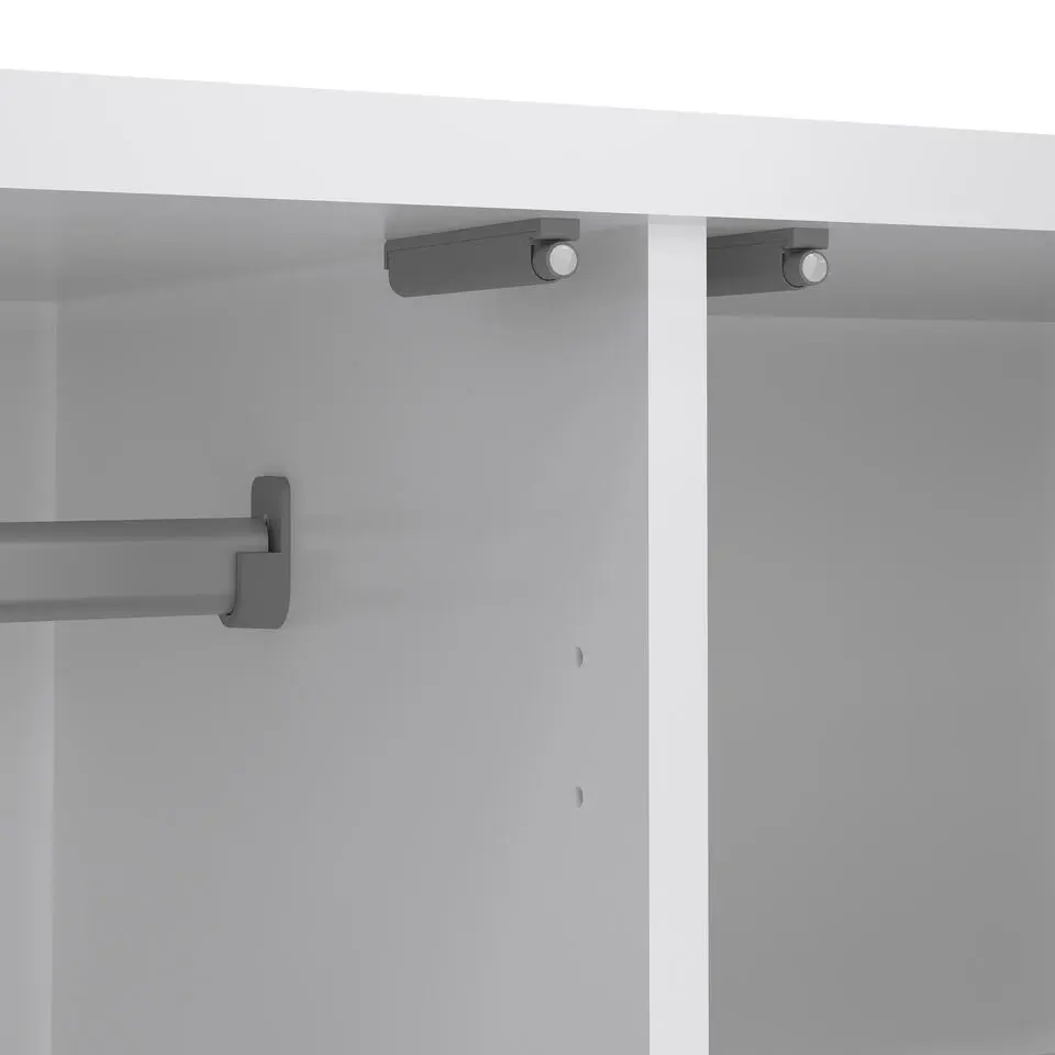 Kledingkast Naia 2-deurs - hoogglans wit - 50x99x201 cm