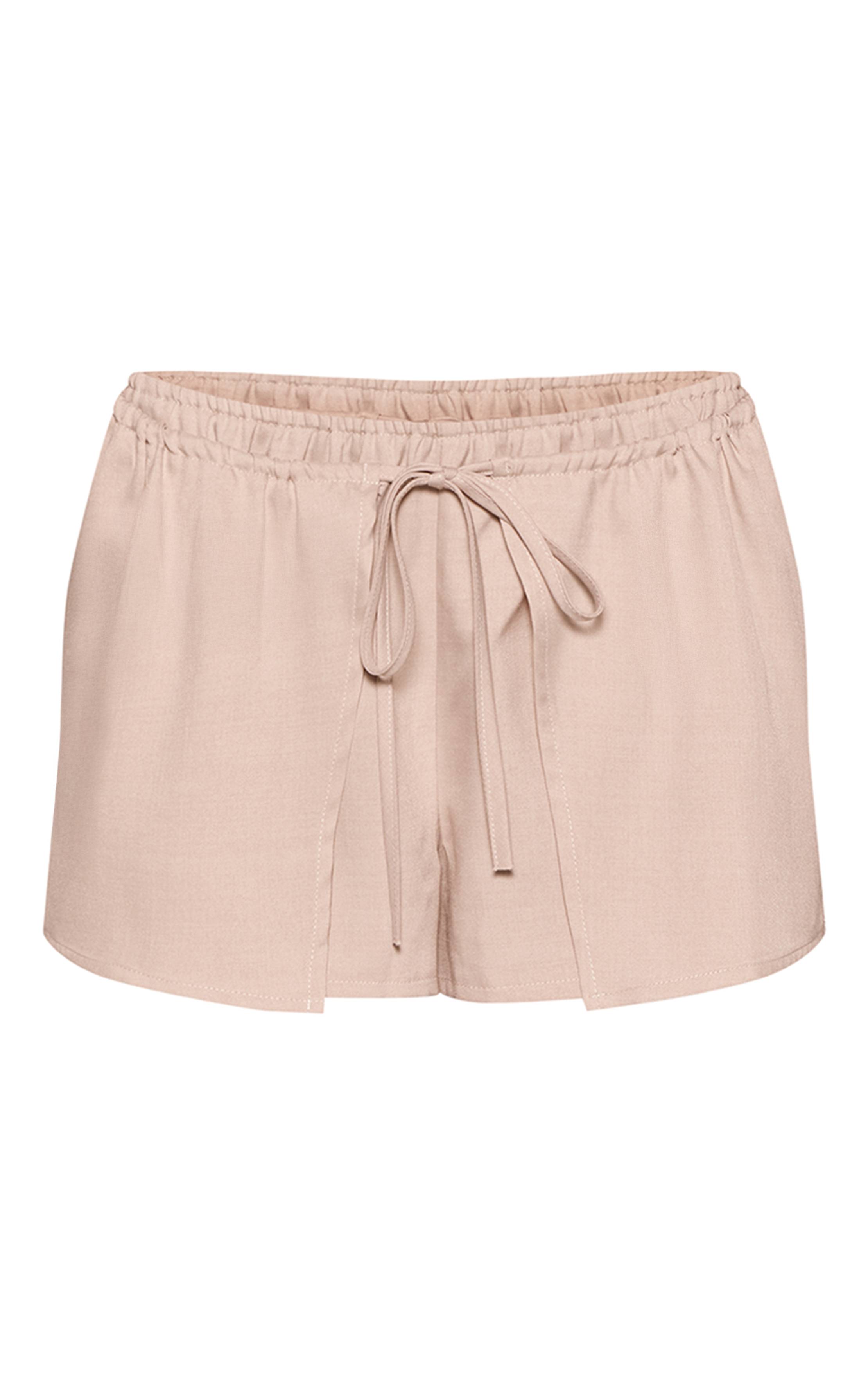 Sable Short En Tissu Tissé Avec Détail Cache-cœur