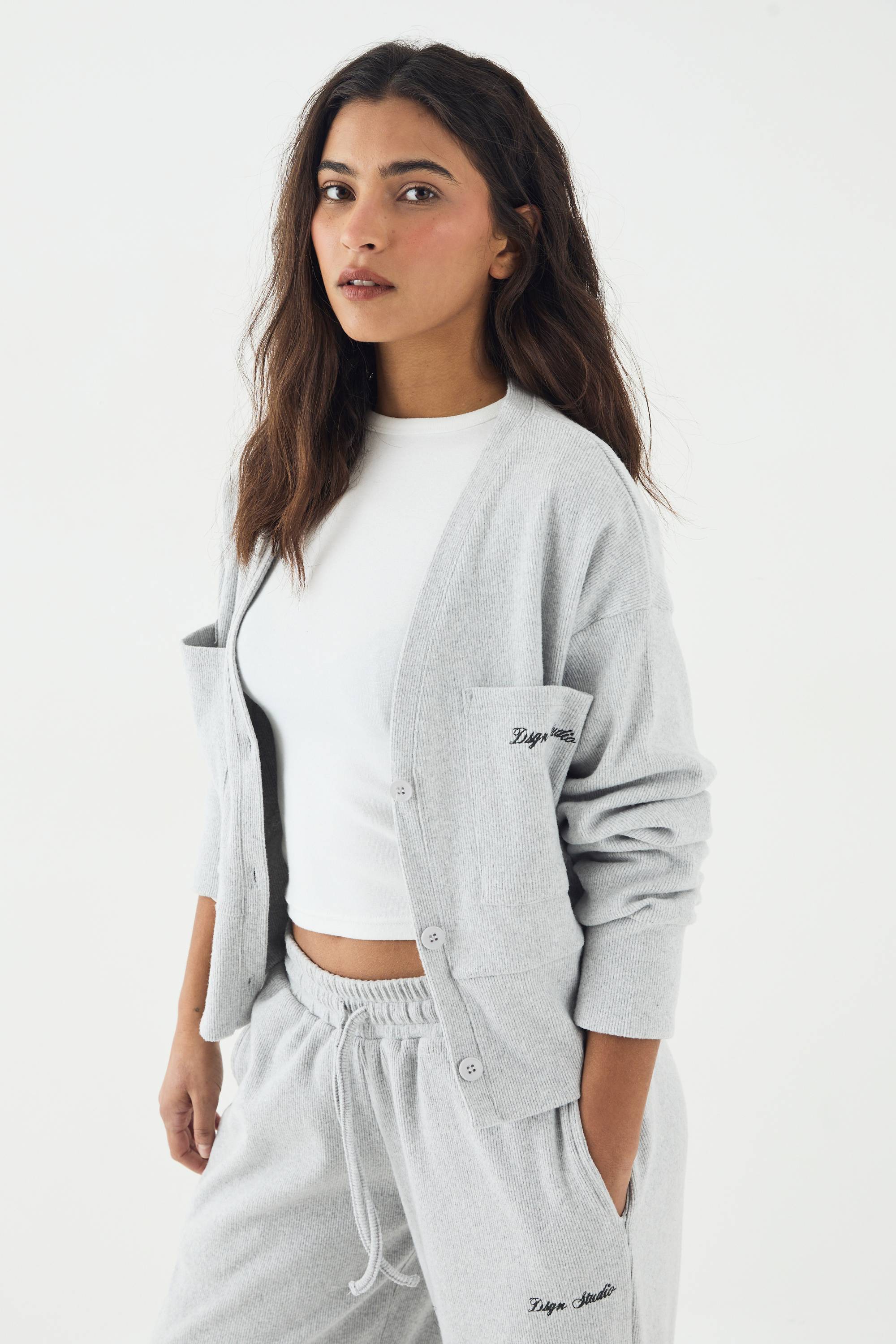 Sweat-shirt Décontracté à Côtes Brossées DSGN Studio