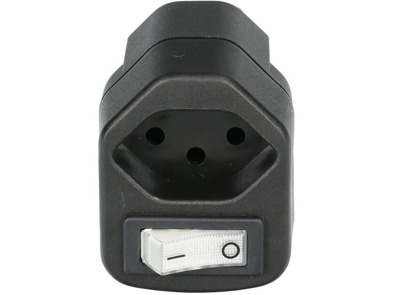 Max Hauri Abzweigstecker 1x T13 mit Schalter Schwarz Abzweigstecker 1x Typ 13 Schwarz Schalter