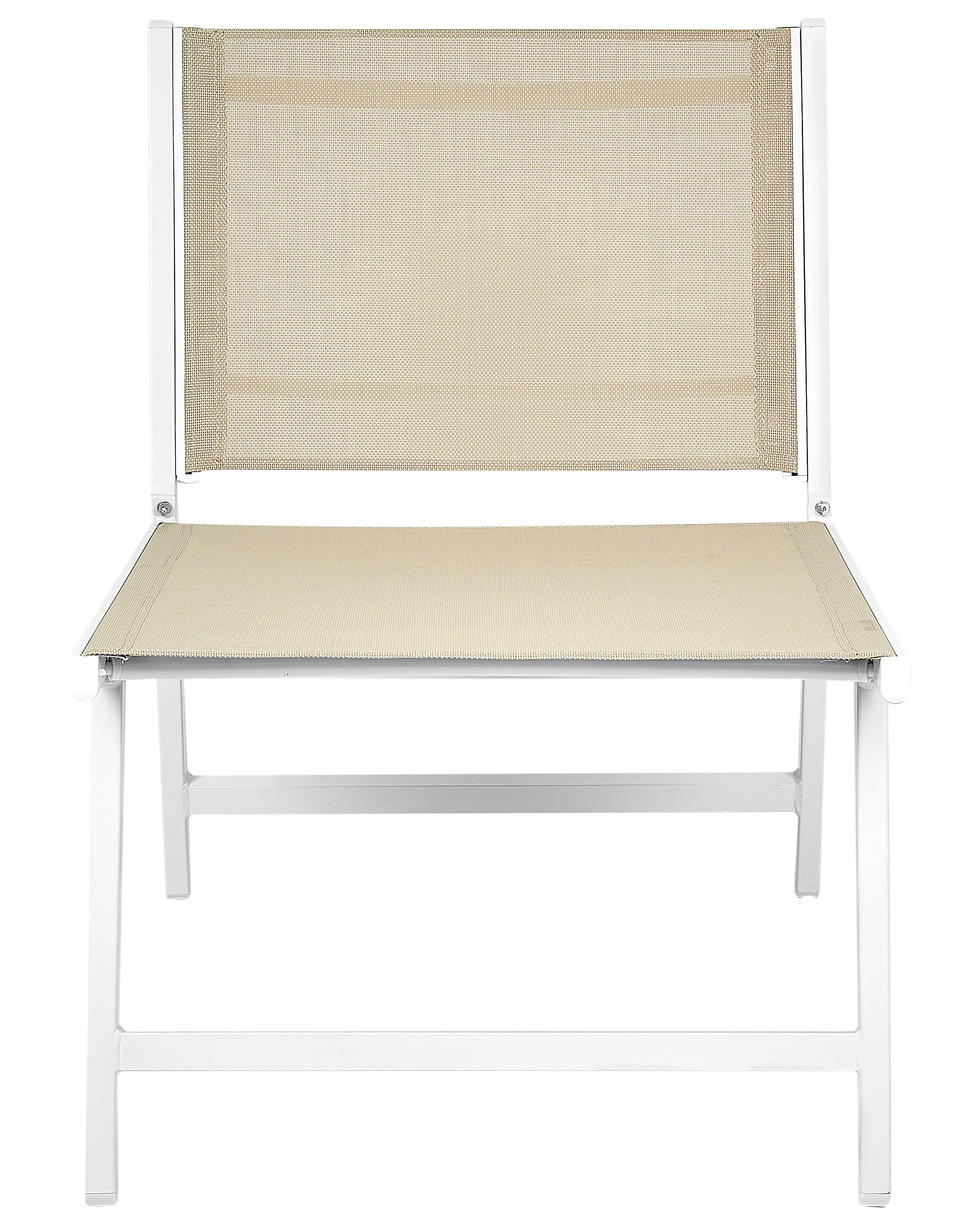 Set van 2 tuinstoelen MARCEDDI met voetenbank Metaal Wit/beige