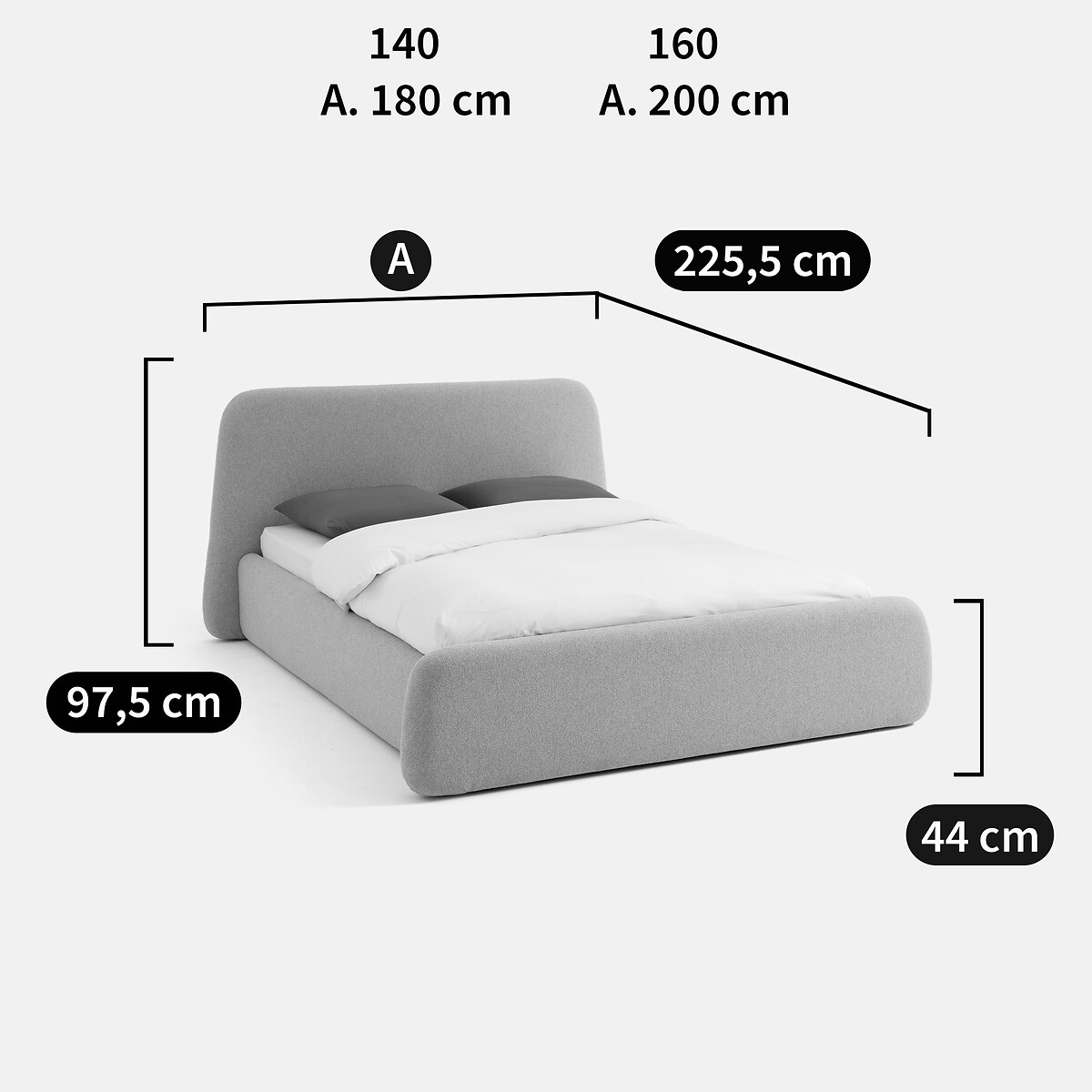 LA REDOUTE INTERIEURS<br>Cama baú com estrado dobrável de ripas, Stone