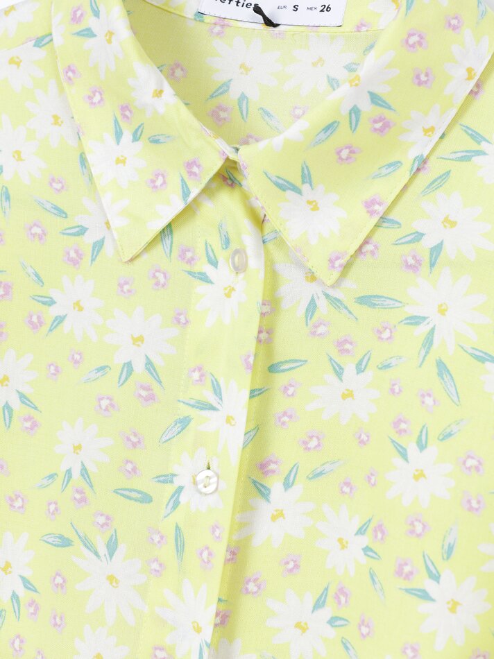 Vestido camisa fluido - Amarelo