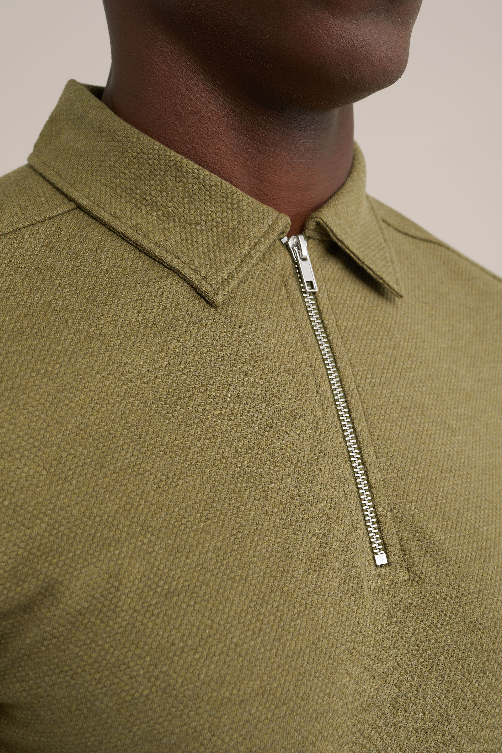 polo met structuur WE Fashion Olijfgroen