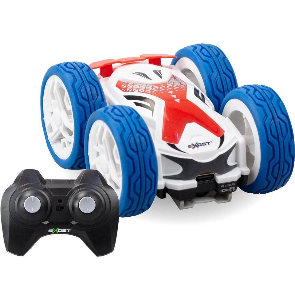 Exost op afstand bestuurbare mini flip NEO stuntauto - wit - 1:34