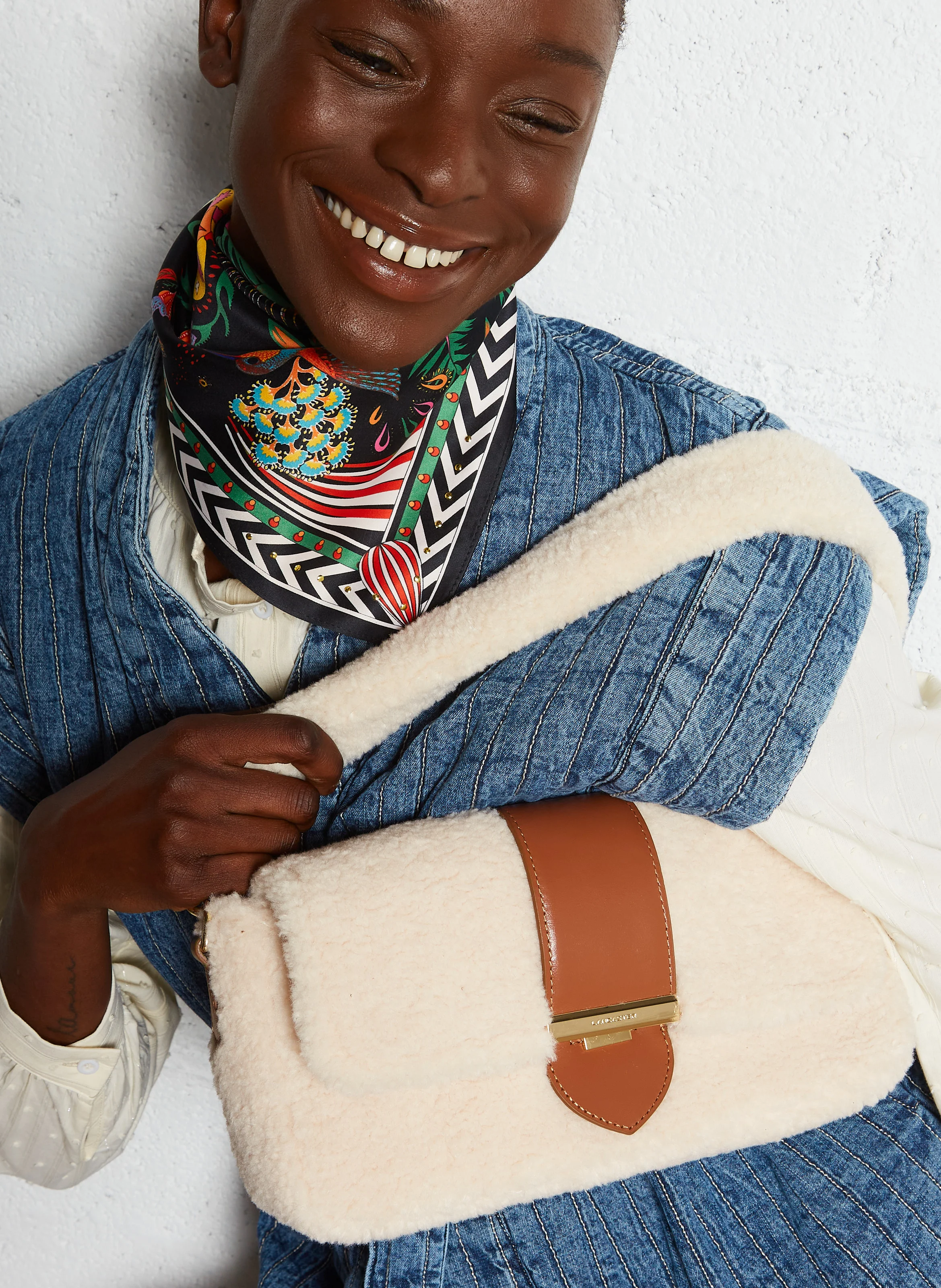 MOUMOUTE - Sac porté épaule en sherpa | Marron