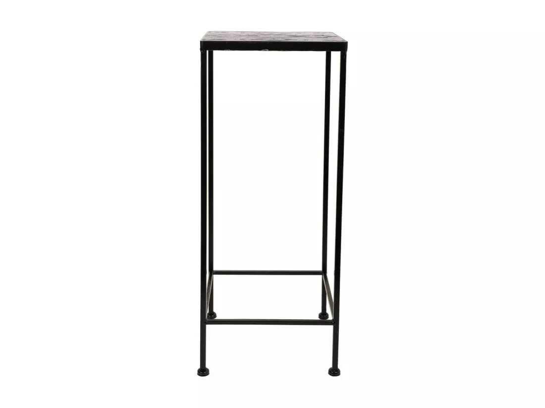 Ensemble de 3 supports de pots de fleurs en métal noir