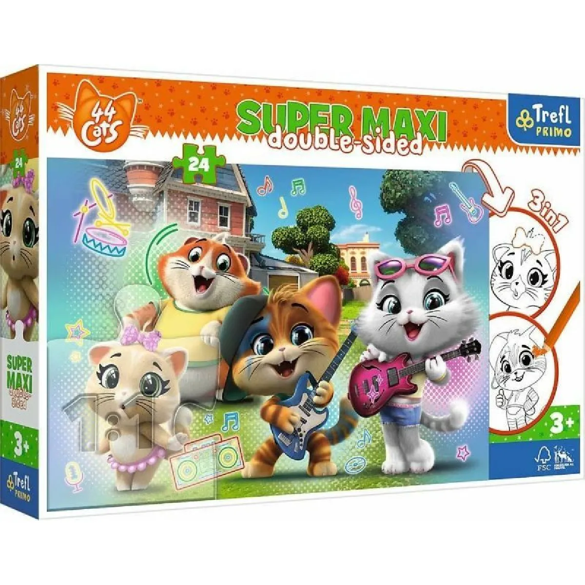 Trefl Joyful Cats Super Maxi Puzzle 24 Éléments