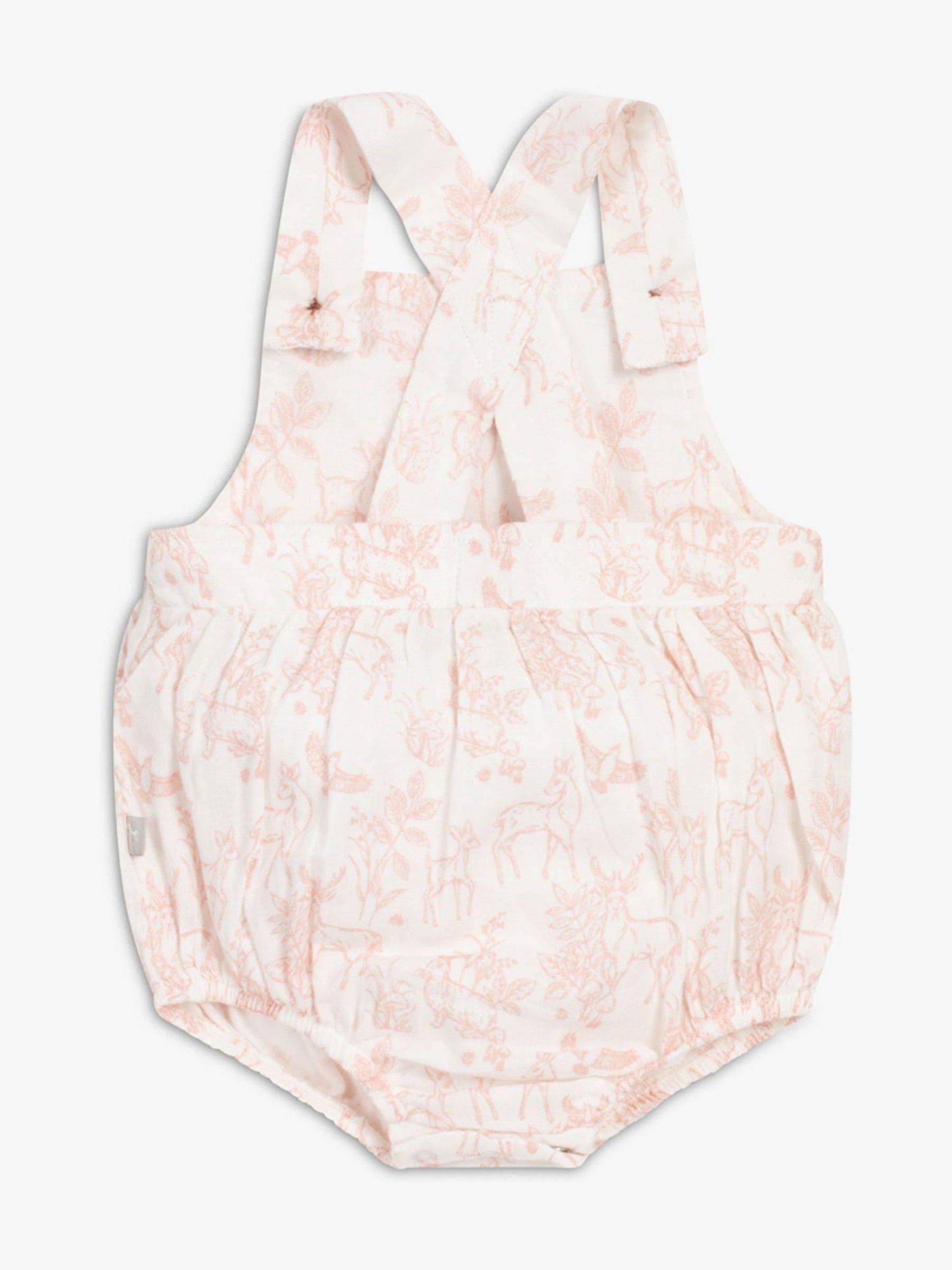 Roze - The Little Tailor Baby - Geweven rompertje van 100% katoen
