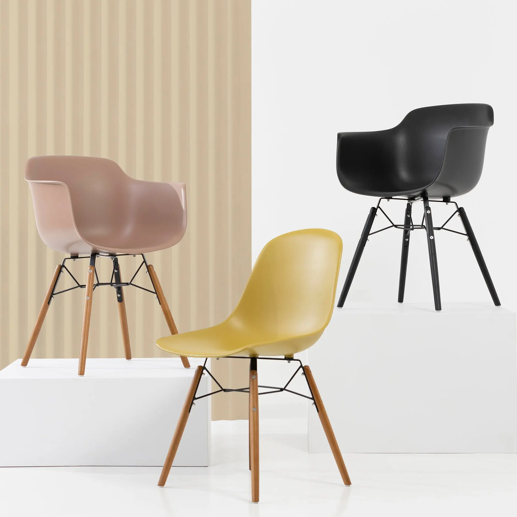 Silla de Polipropileno y Madera Elon Arms