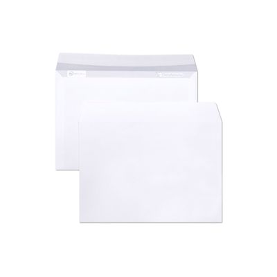 Clairefontaine Clairalfa - 250 Enveloppes C5 162 x 229 mm - 90 gr - sans fenêtre - blanc - bande adhésive
