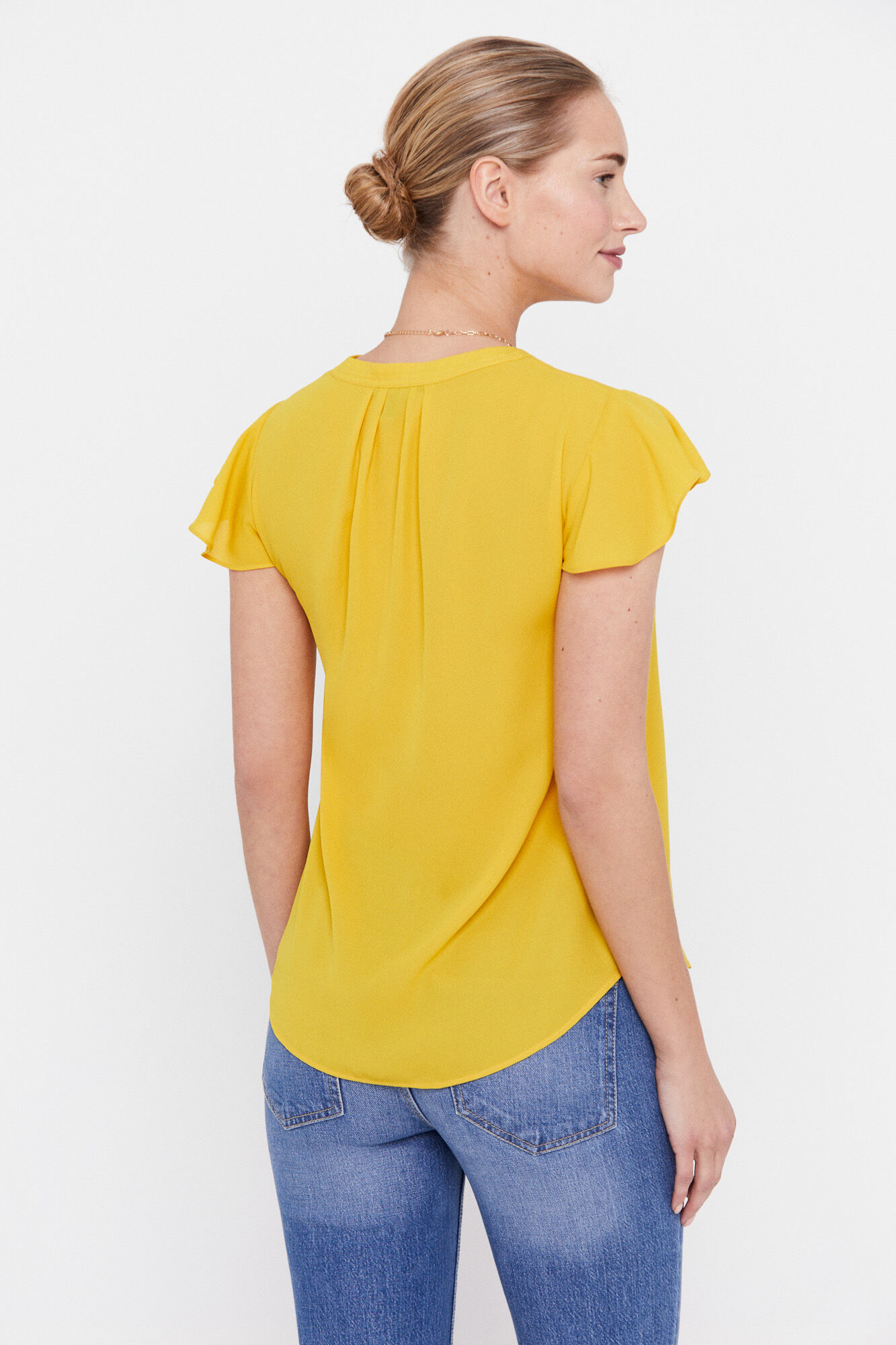 Blusa com mangas franzidas - Dorado