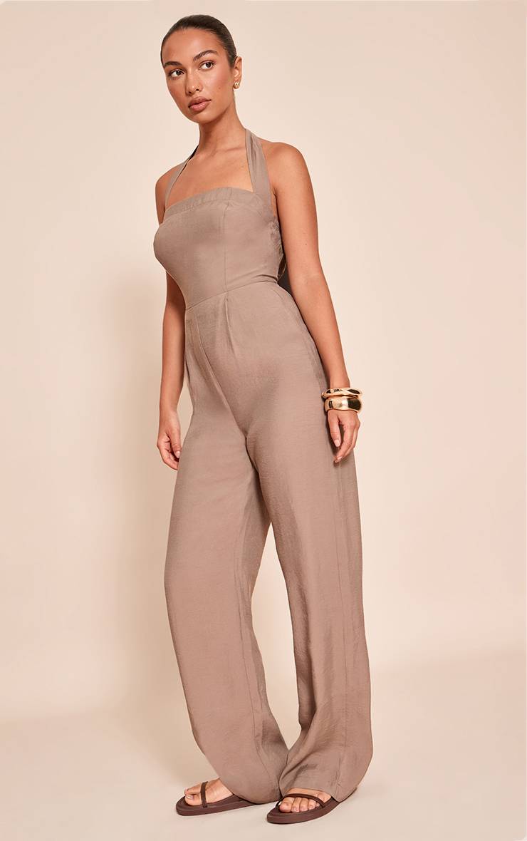 Champignon Combinaison-pantalon Texturée Tissée À Col Licou