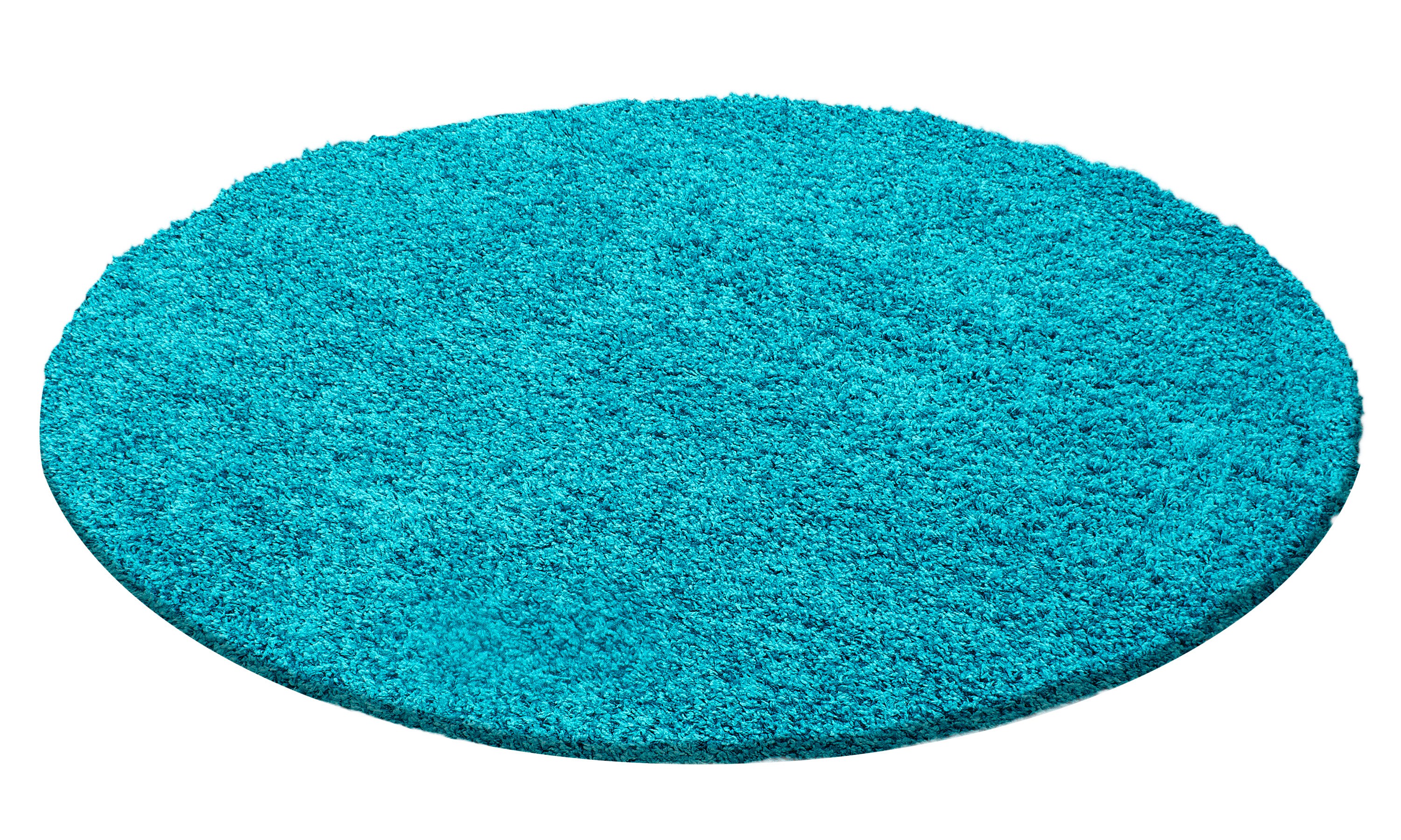 Hochfloriger Teppich, Weich und Flauschig, Rundes Design für Wohnzimmer