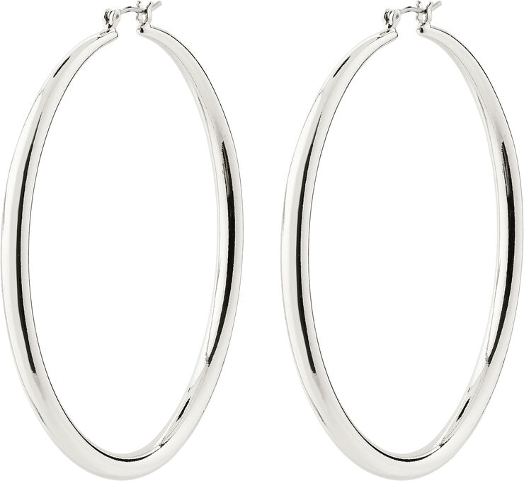 Pilgrim PRIYA recycled large hoop earrings silver-plated Sølv