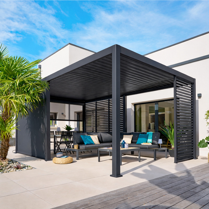 Pergola bioclimatique électrique EVORA Graphite